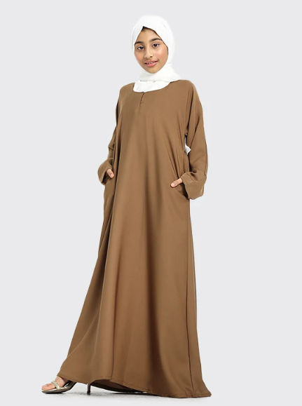 Children Plain Abaya Mocha