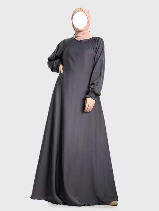 Umbrella Zip Abaya Grey