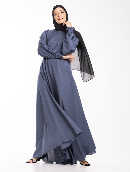 Umbrella Zip Abaya Grey