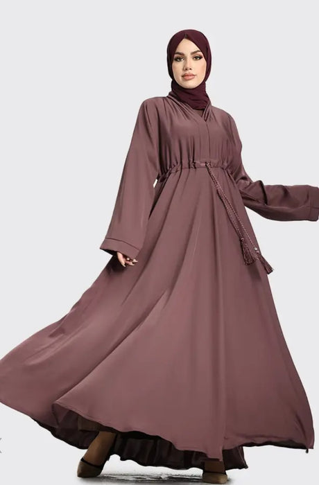 Flared Tassel Abaya Mauve