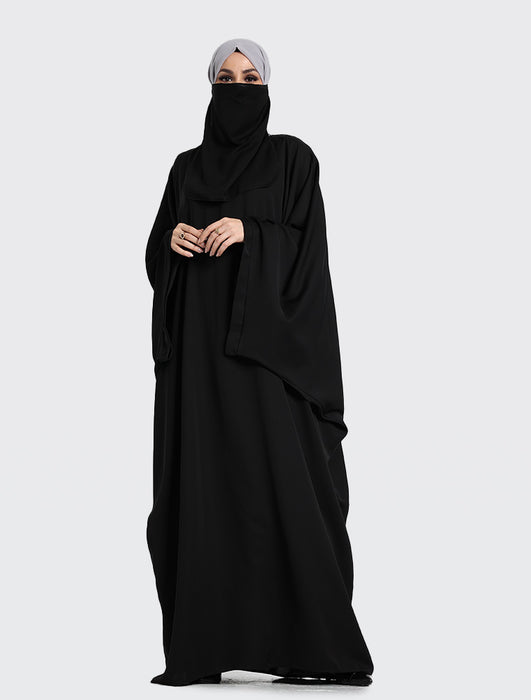 Farasha Batwing with Niqab - Black