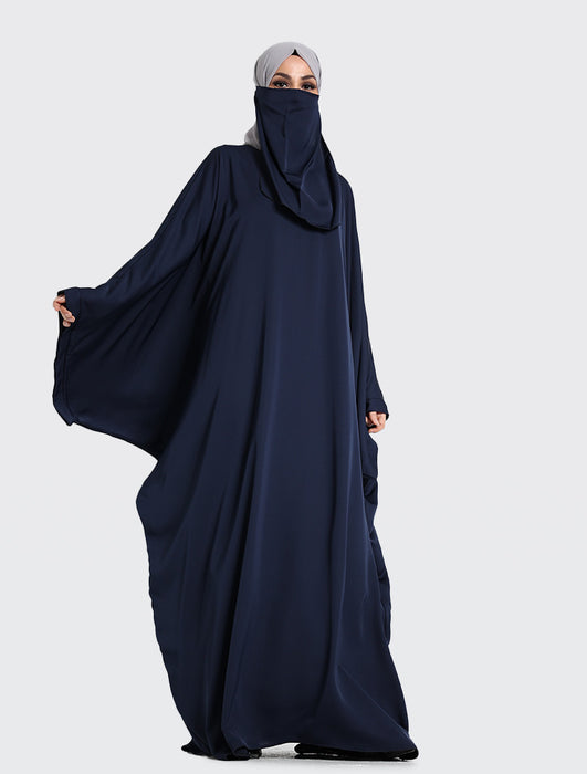 Farasha Batwing with Niqab - Navy