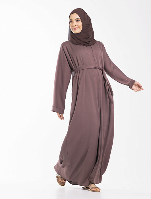Crepe Open Abaya Mauve