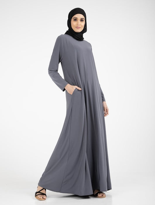 Inigo Jersey Abaya - Grey