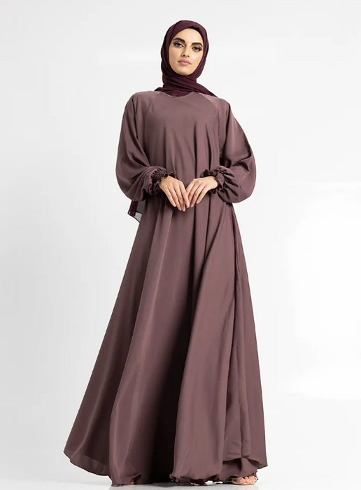 Umbrella Zip Abaya Mauve
