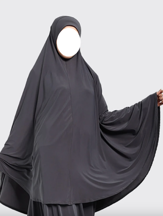 Z: Soft Jersey Khimar Dark Grey
