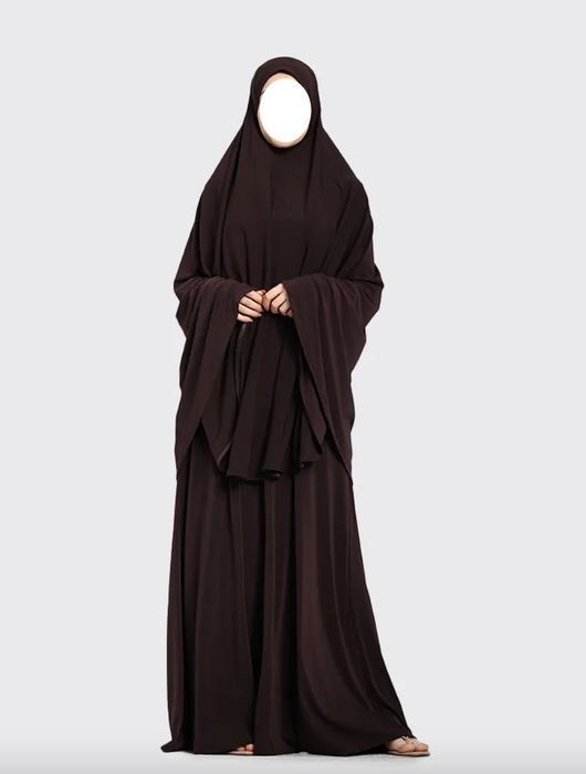Z: Soft Jersey Khimar Dark Brown