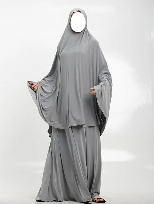 Z: Soft Jersey Khimar Light Grey
