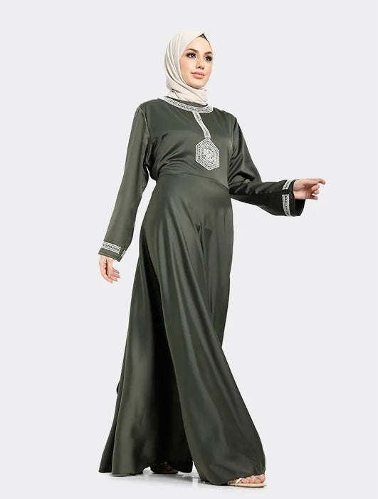 Diamond Abaya Green