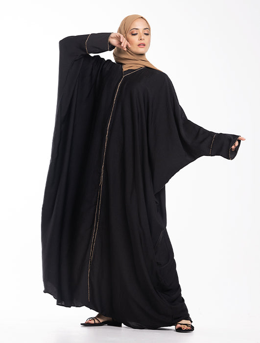 Zaina Batwing Abaya Black