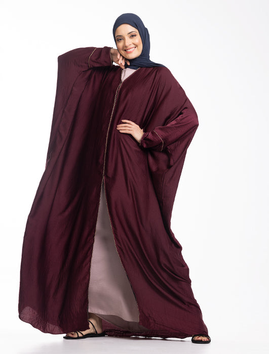 Zaina Batwing Abaya Maroon