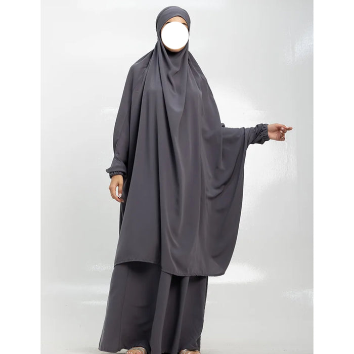 2 Piece Jilbab Dark Grey