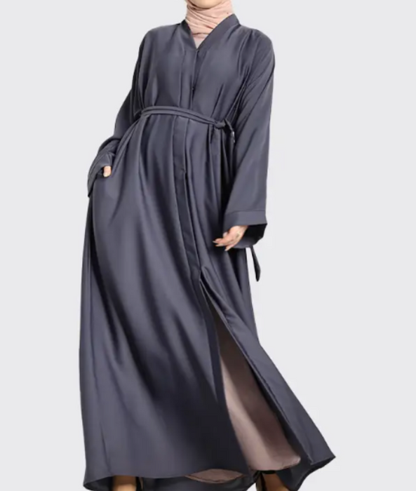 Nida Open Abaya Grey