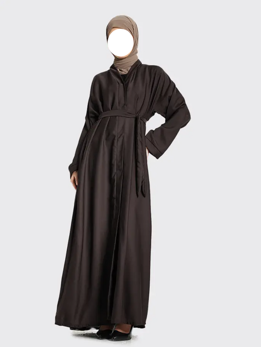 Nida Open Abaya Brown