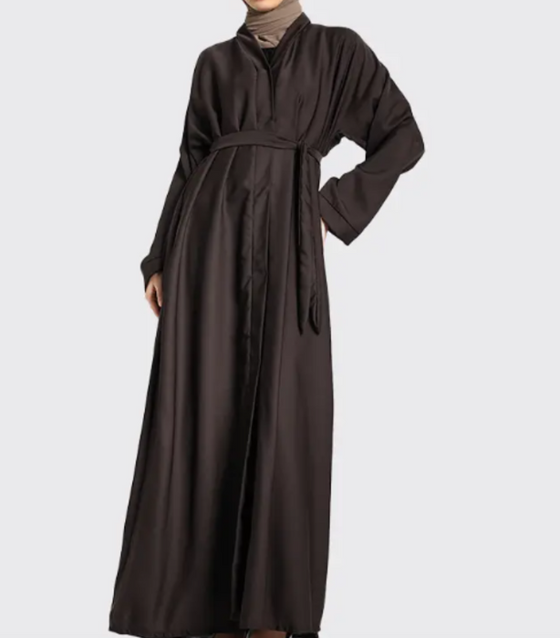 Nida Open Abaya Brown