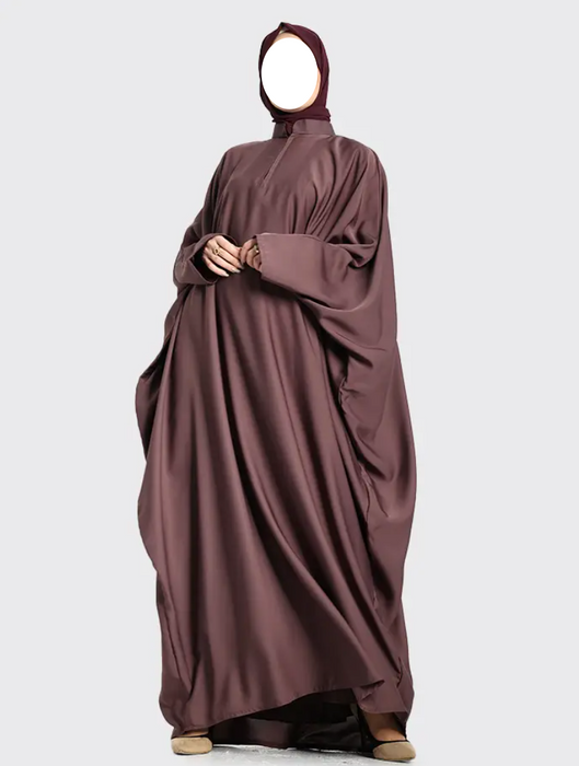 Zip Batwing Abaya Mauve
