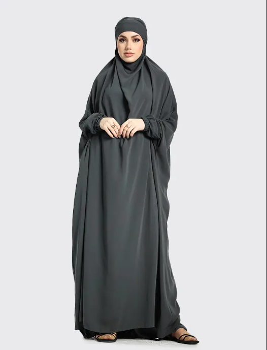 1 Piece Jilbab - Dark Grey