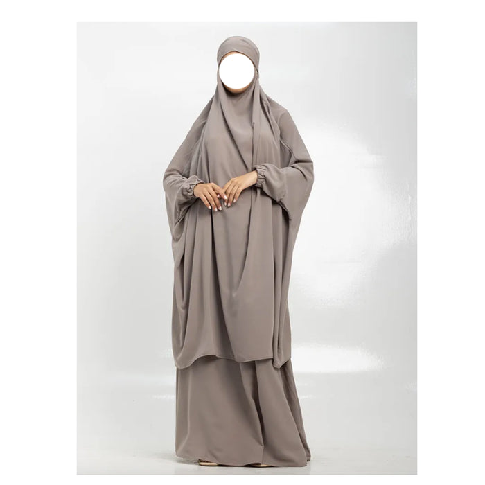 2 Piece Jilbab Stone