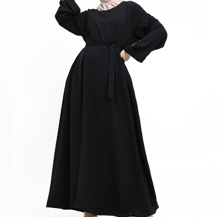 Cuff Plain Abaya Black