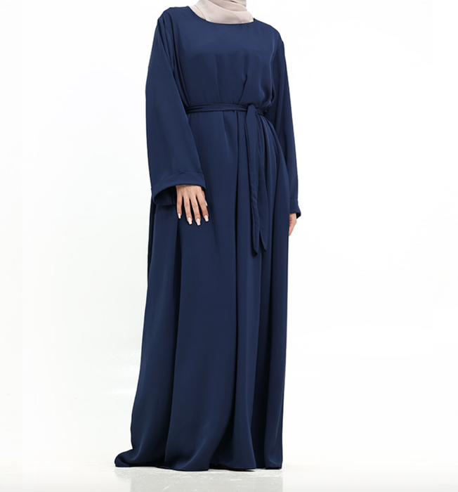 Cuff Plain Abaya Navy