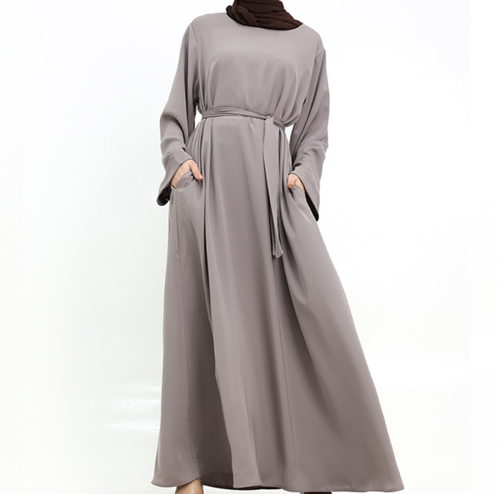 Cuff Plain Abaya Stone