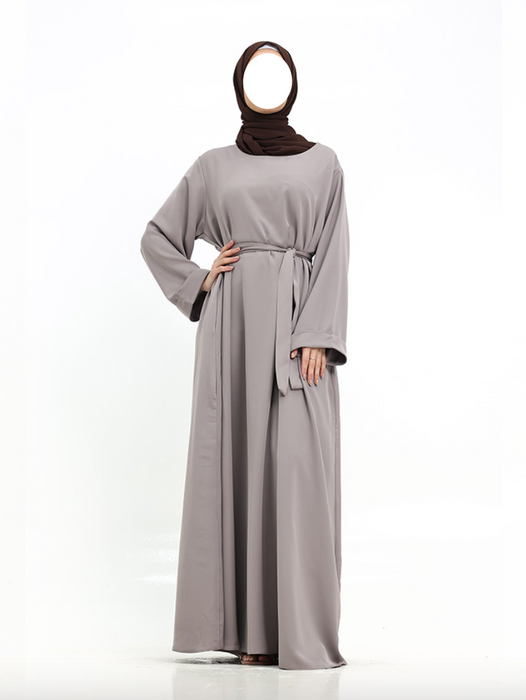 Cuff Plain Abaya Stone
