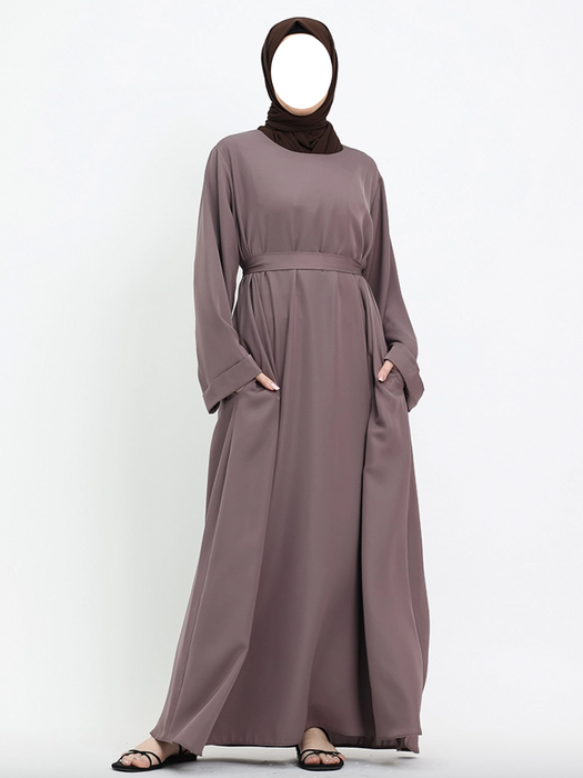 Cuff Plain Abaya Mauve