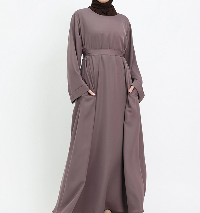 Cuff Plain Abaya Mauve