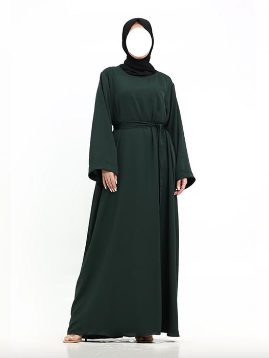 Cuff Plain Abaya Forest Green