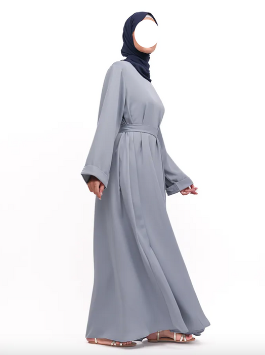 Cuff Plain Abaya Blue