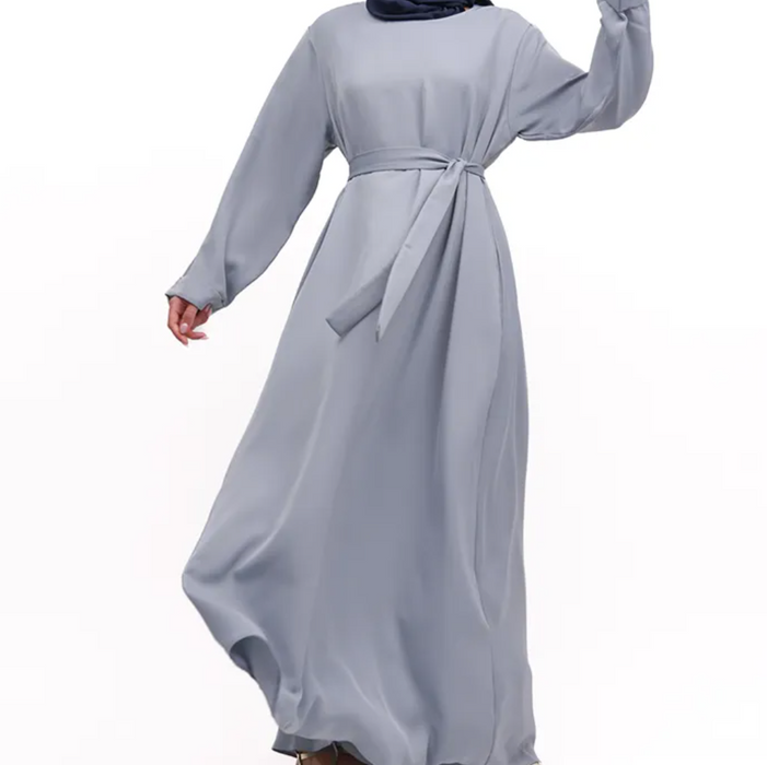 Cuff Plain Abaya Blue