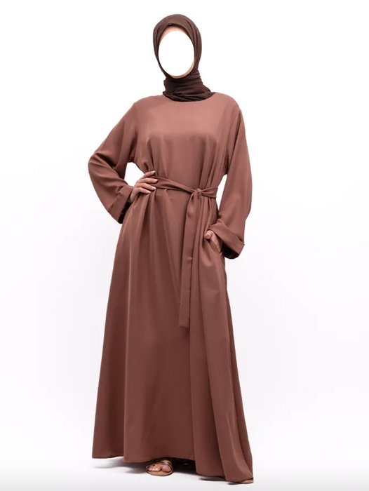 Cuff Plain Abaya Mocha