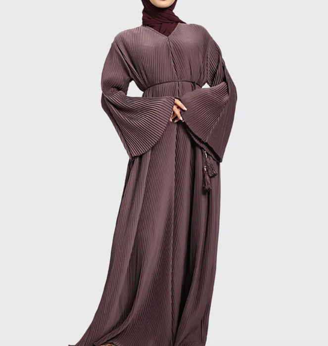 Pleated Abaya Mauve
