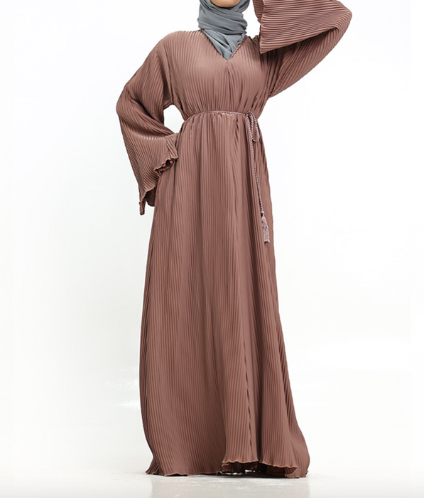 Pleated Abaya Mocha