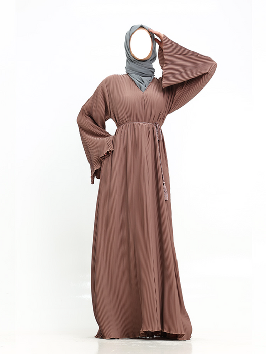 Pleated Abaya Mocha