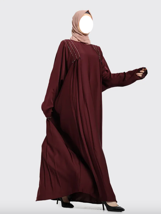 Habiba Batwing Abaya Maroon