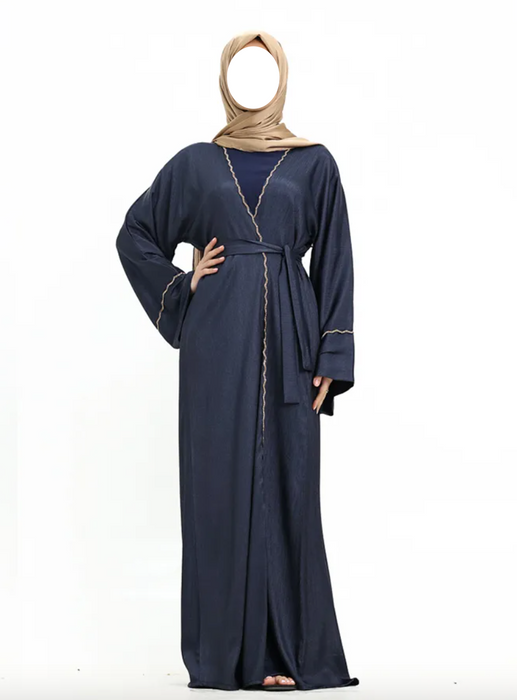 Charmeause Abaya with slip Navy