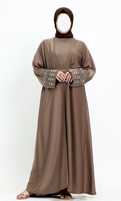 3 piece Tuan Abaya - Mocha
