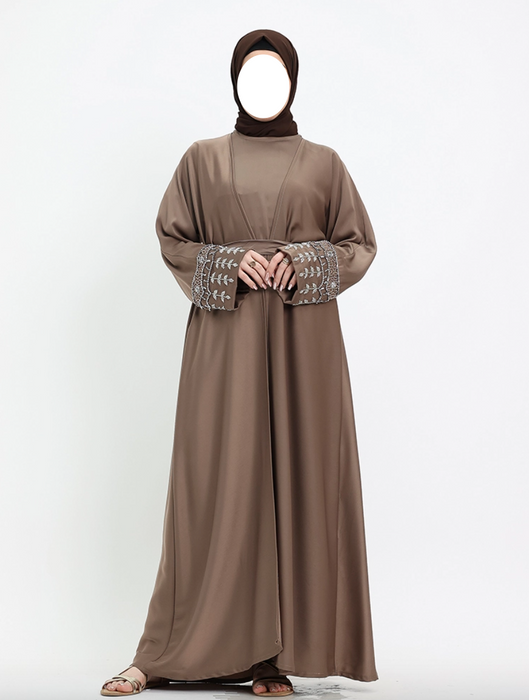 3 piece Tuan Abaya - Mocha