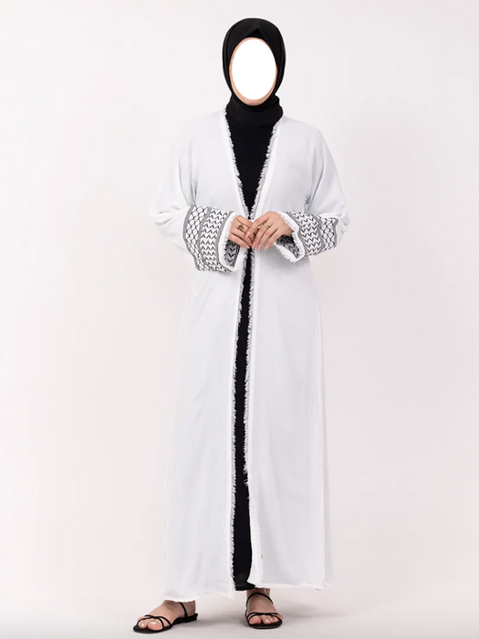 2 Piece Palestine Abaya White and Black