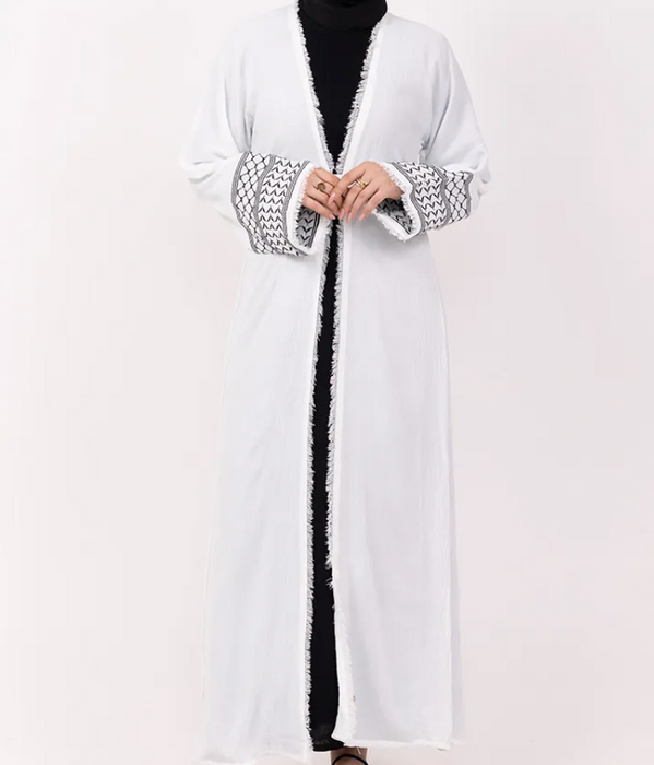 2 Piece Palestine Abaya Black and White
