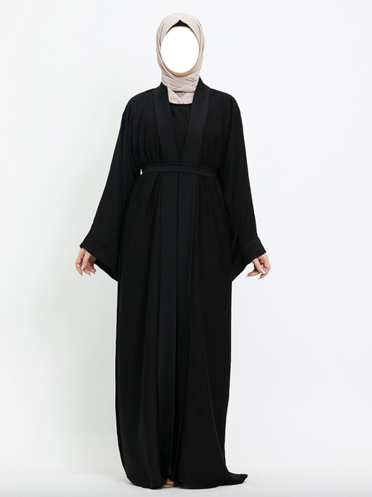 2 Piece Simple Abaya Black