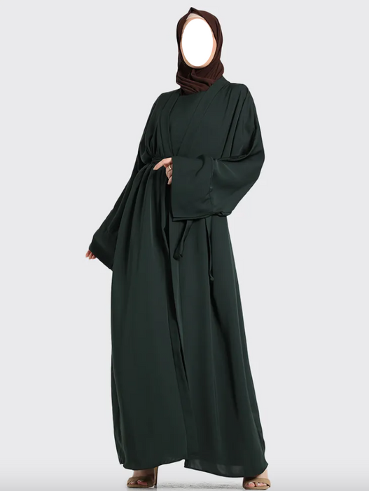 2 Piece Simple Abaya Forest Green