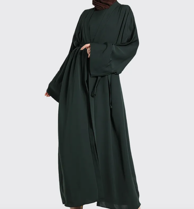 2 Piece Simple Abaya Forest Green