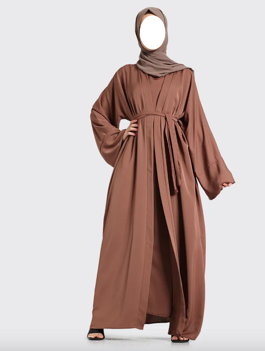 2 Piece Simple Abaya Mocha