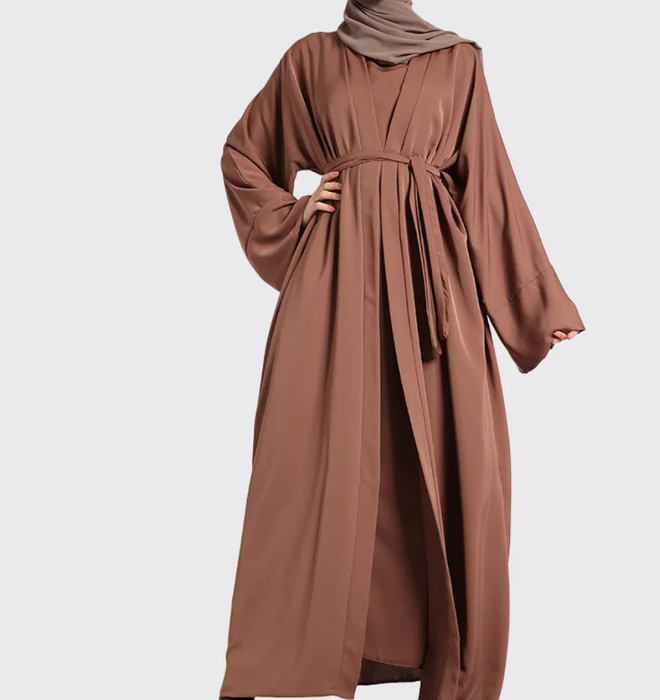 2 Piece Simple Abaya Mocha