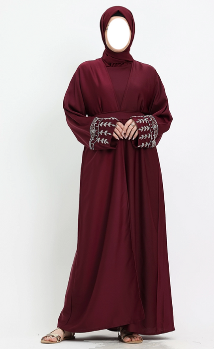 3 piece Tuan Abaya Plum