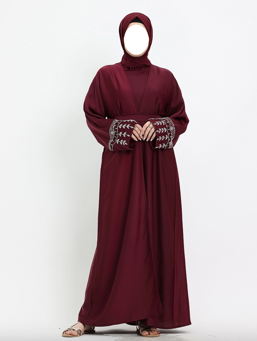 3 piece Tuan Abaya Plum
