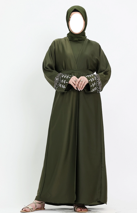 3 piece Tuan Abaya Olive