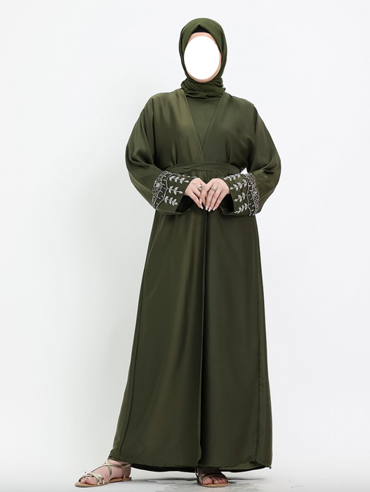 3 piece Tuan Abaya Olive